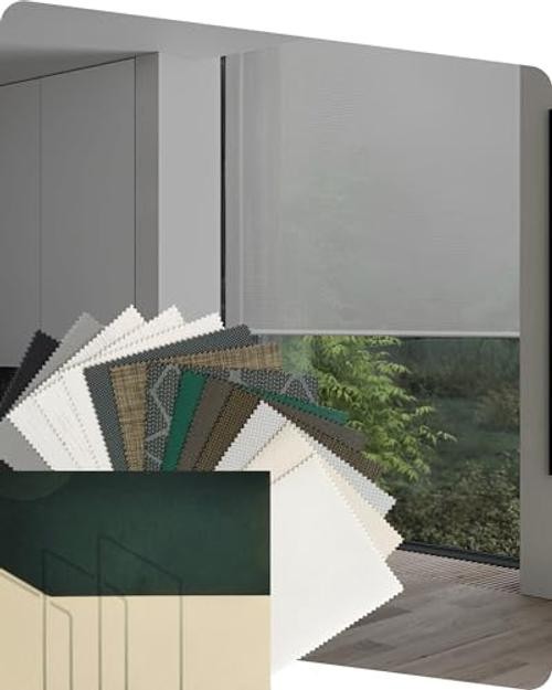 Smart Solar Shades, Light Filtering Multicolor A Set Multicolor Fabric Samples