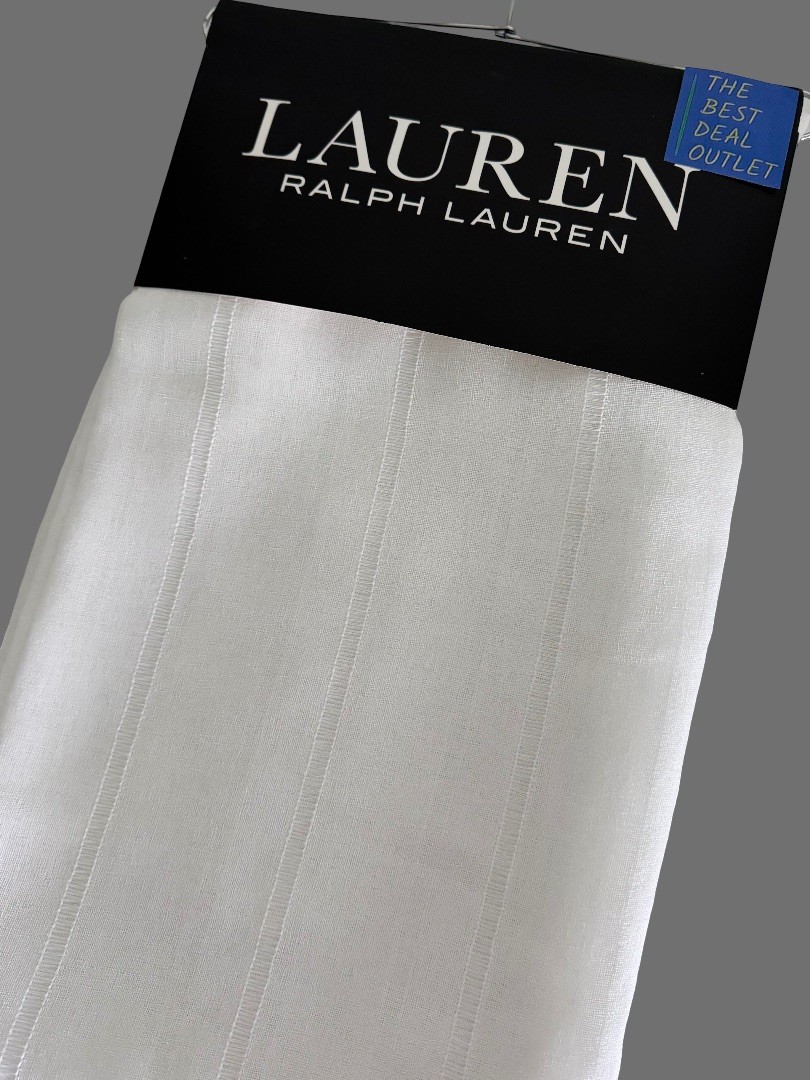New Ralph Lauren Window Curtains 2 Panels Snow White 54 x 96 Hamilton Back Tab