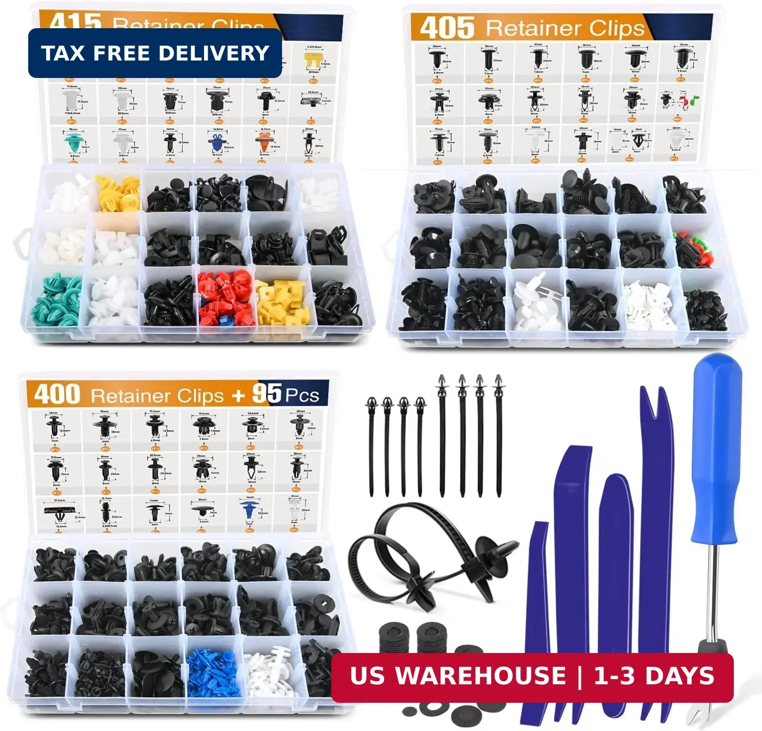 GOOACC 1315PCS Retainer Clips Interior Accessories – 56 Most Popular Sizes Bumpe