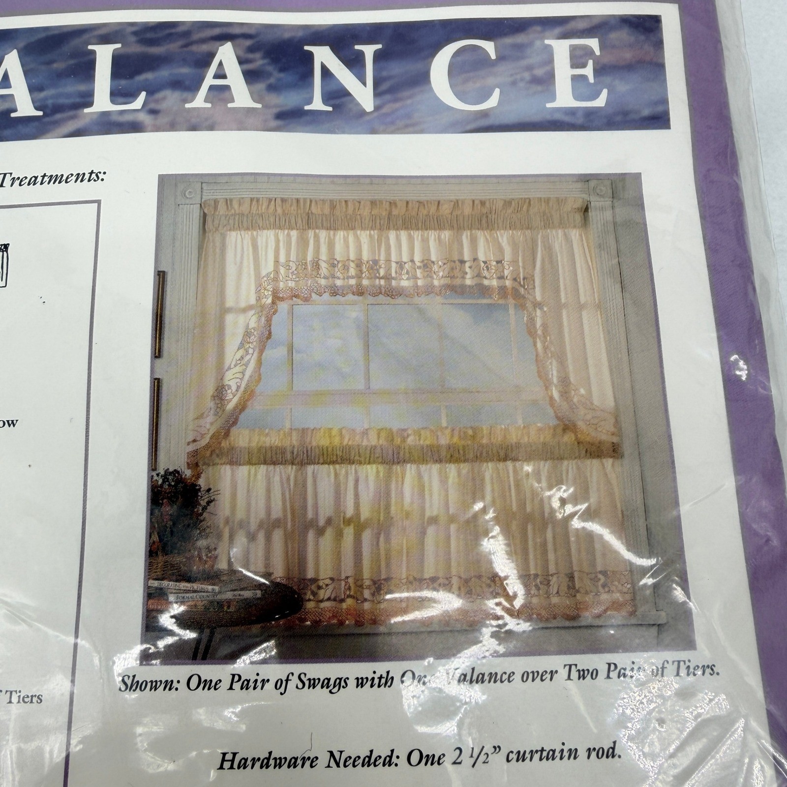 Verona Window Valance Ecru Crochet Lace Trim 100% Cotton Shabby Chic 60×14 NEW