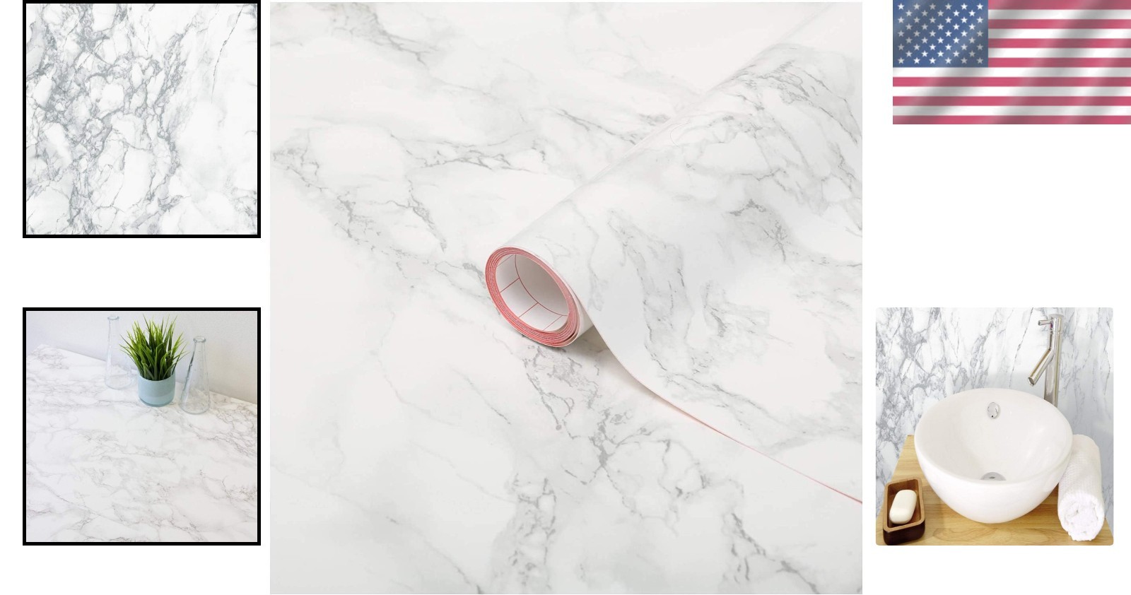 Transform Your Space: Grey Marble Peel-and-Stick Film, 2 Rolls 26″ x 78″