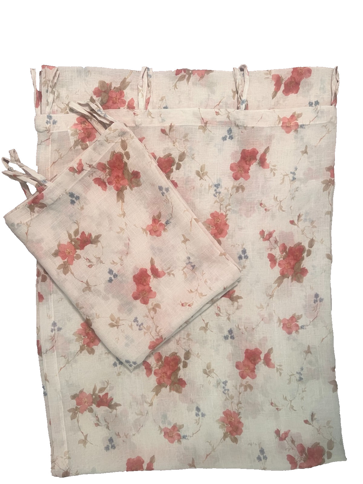 Kmart Floral Vine Pink 2pc 92 x 62 Tab-Top Drapery Panel Set