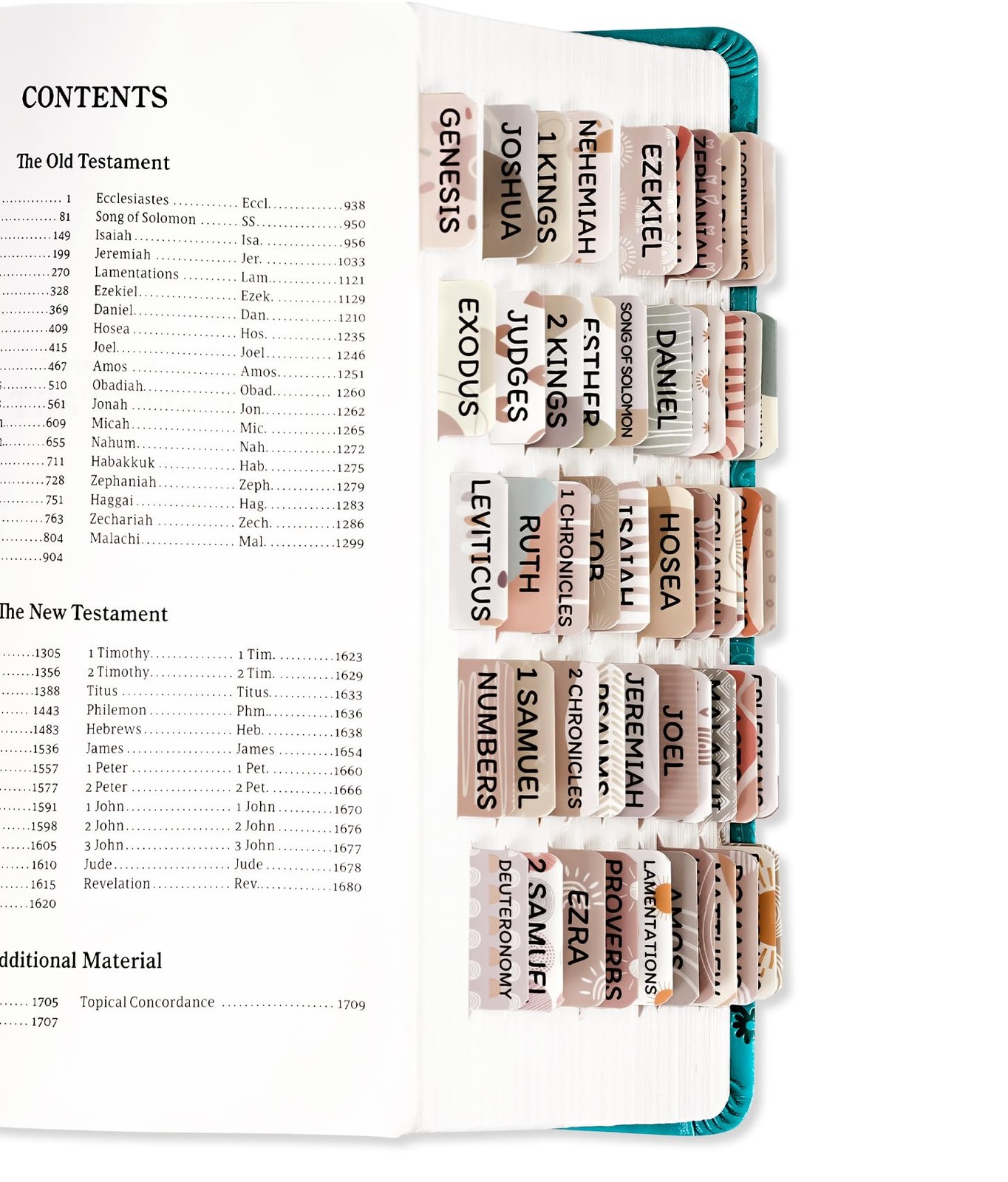 Laminated Bible Tabs for Women & Men – Large Print Study A-boho