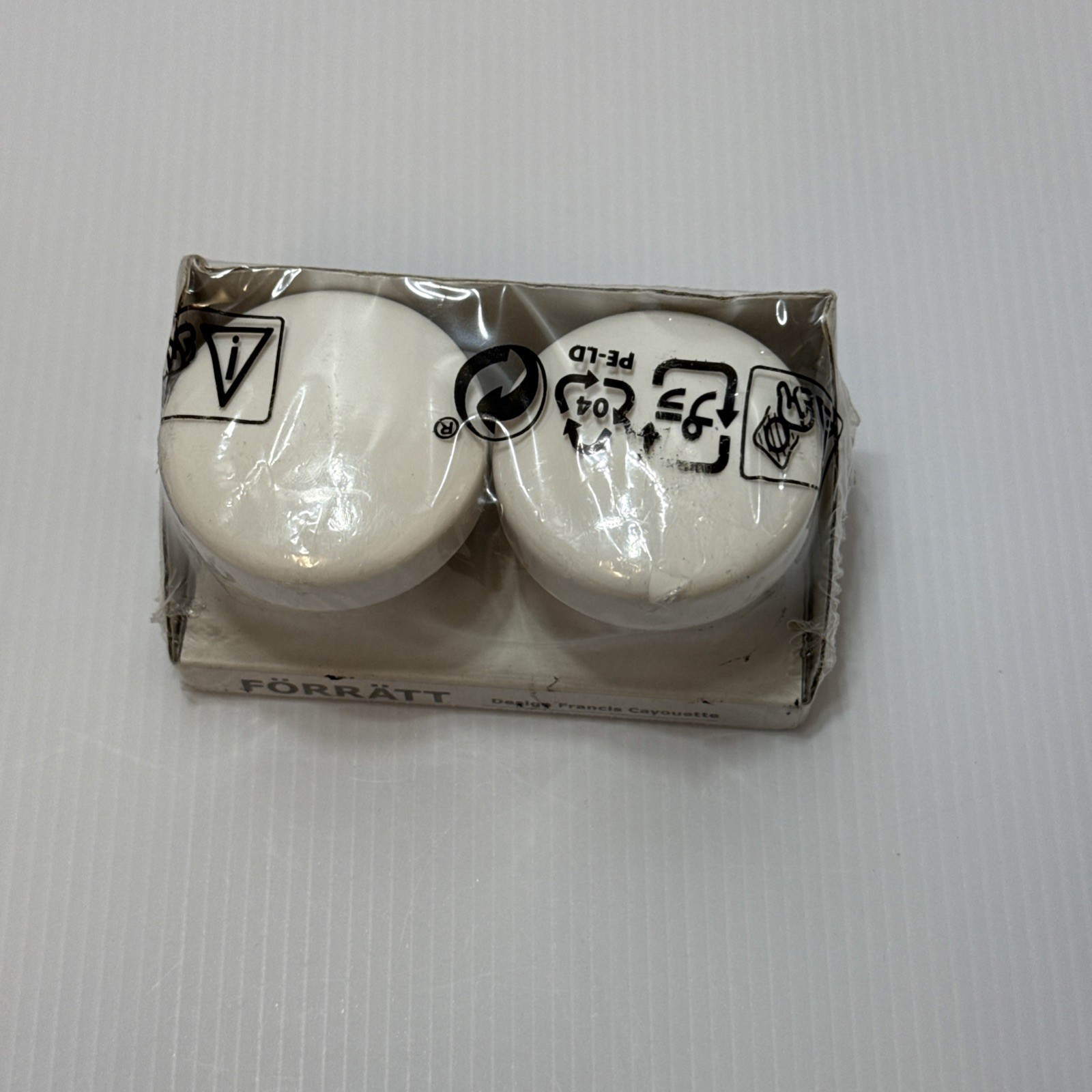 2 Pack IKEA Forratt Finials Stark White Porcelain Knobs Francis Cayouette NEW
