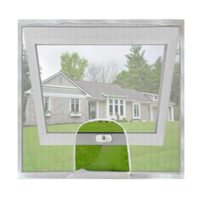 Customizable Window Netting Adhesive Mesh Screen Zippers Opening