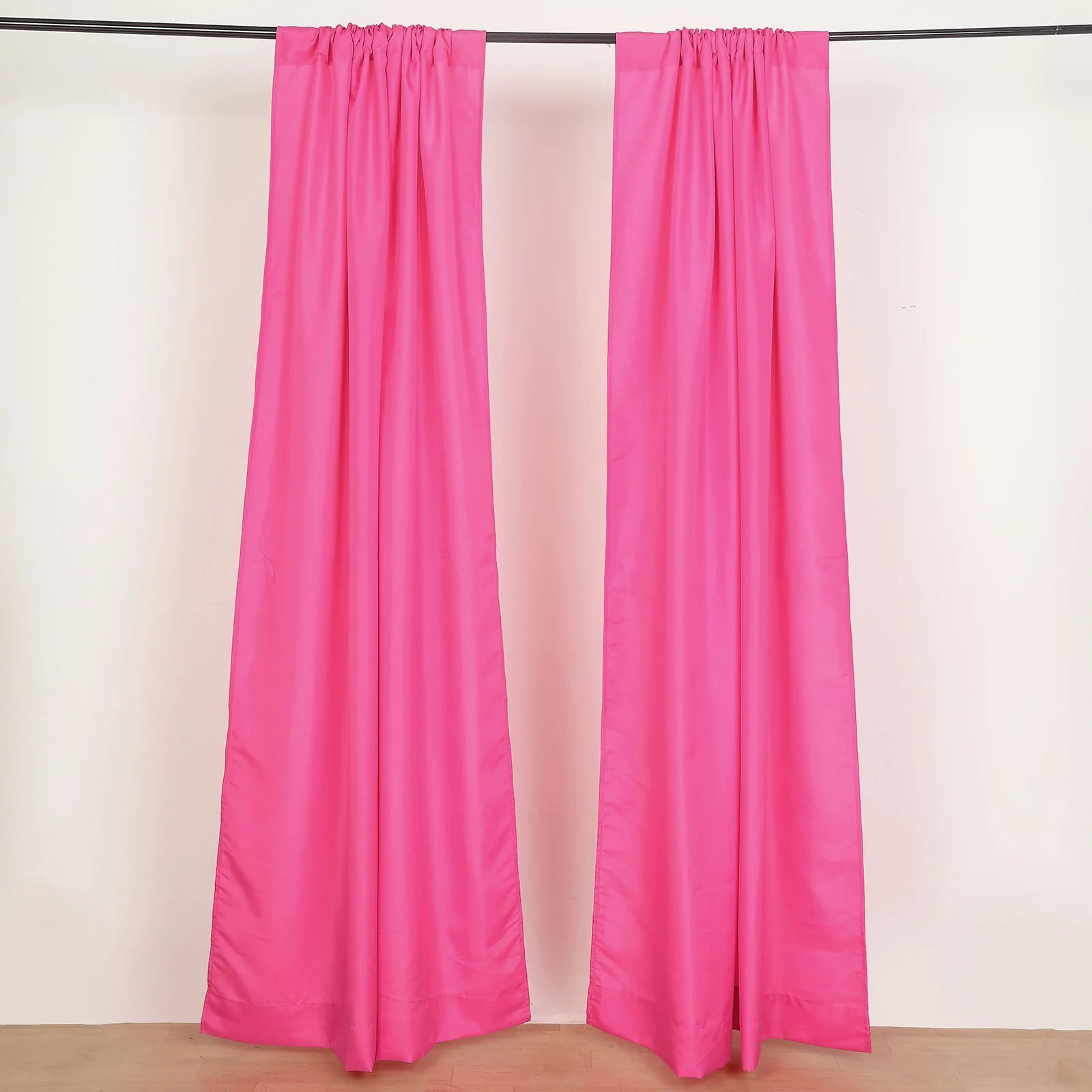 FUCHSIA 2 Drapery Panels 8 ft Polyester Backdrop CURTAINS Rod Pockets Party