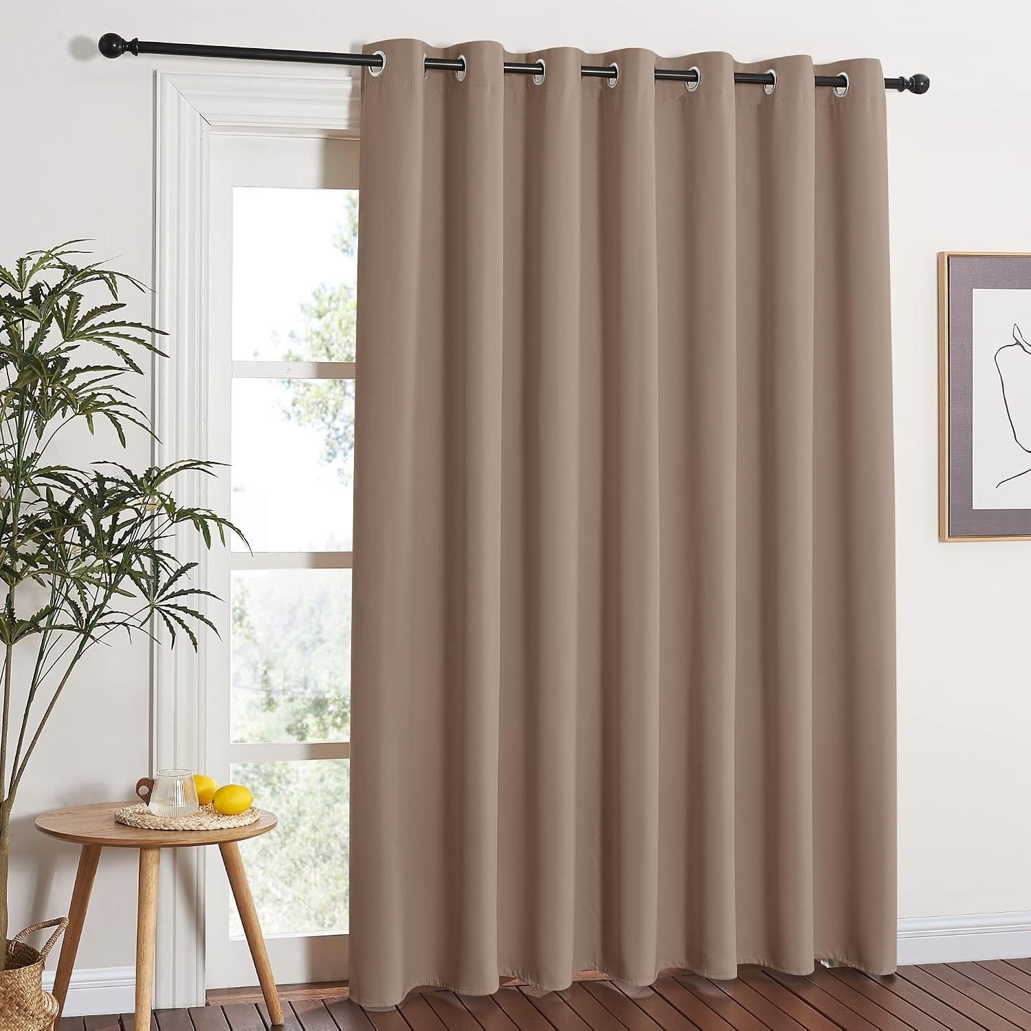 Elegant Cappuccino Blackout Curtains for Sliding Doors – 100″ W x 84″ L