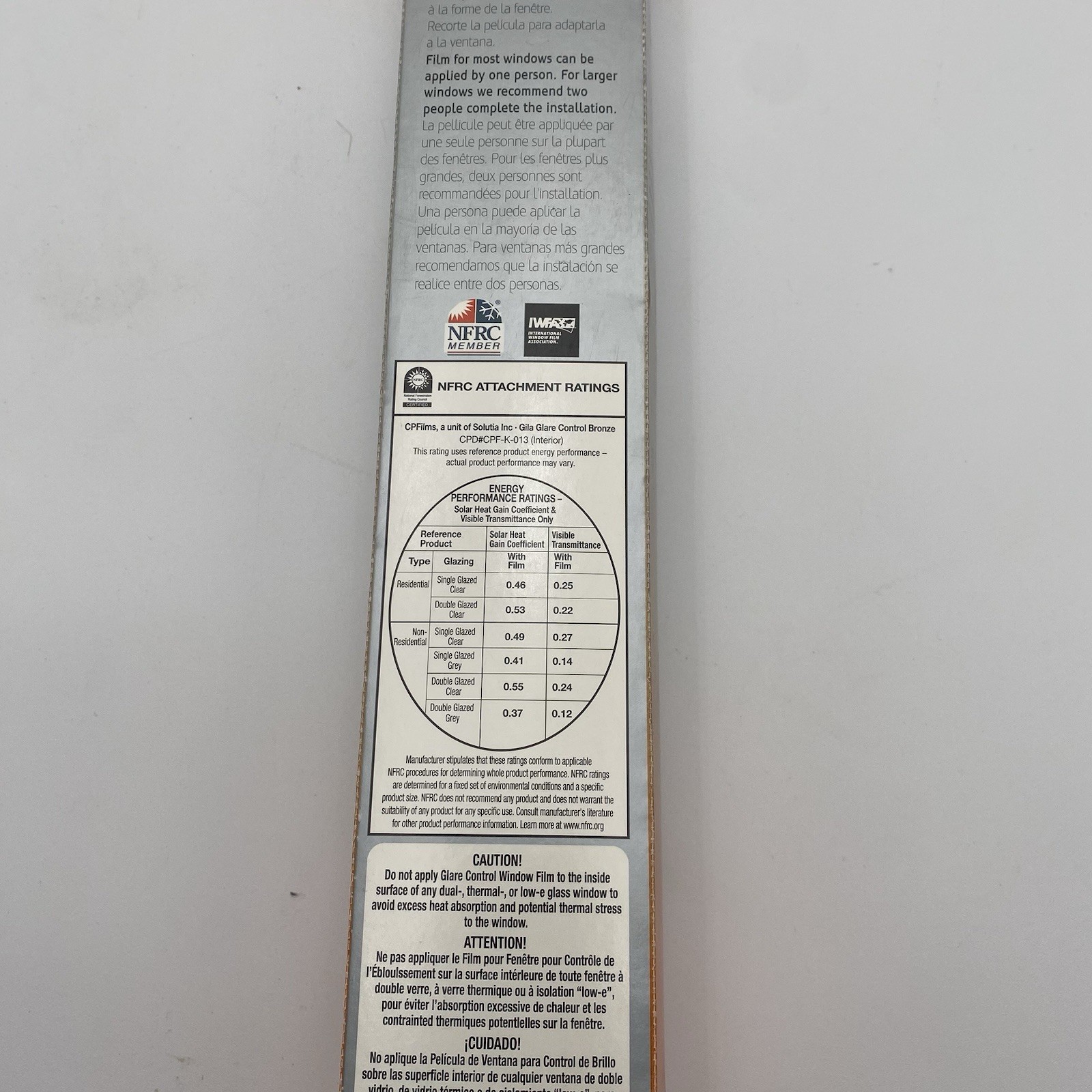 Gila 3 Ft x 6.5 Ft Glare Control Static Window Film Bronze CDB78 Rejects 97% UV