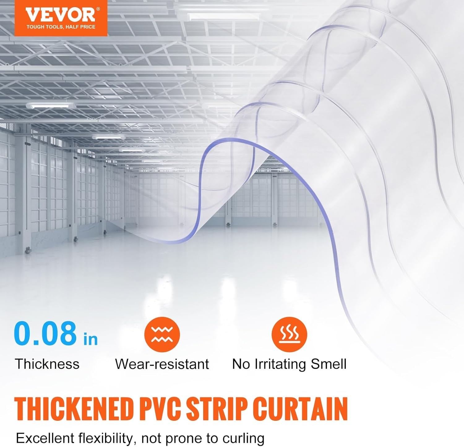 Durable 150′ x 8” PVC Strip Curtain – Ideal for Commercial Freezers & Pet Doors