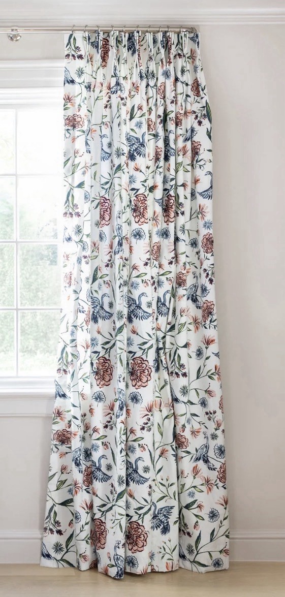 Pepper Home Daphne Cream Curtain Cotton Pinch Pleat 50”x102” Privacy Lining NEW