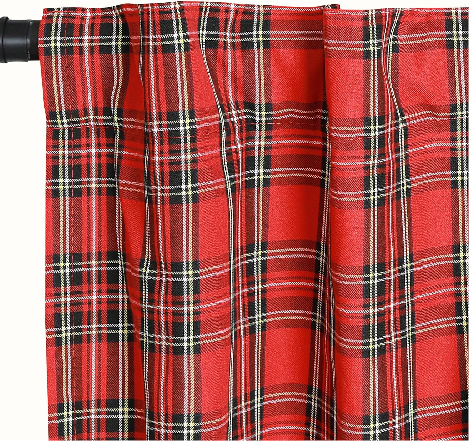 Red Curtains for Living Room Scottish Tartan Check Farmhouse Winter Holiday Dec