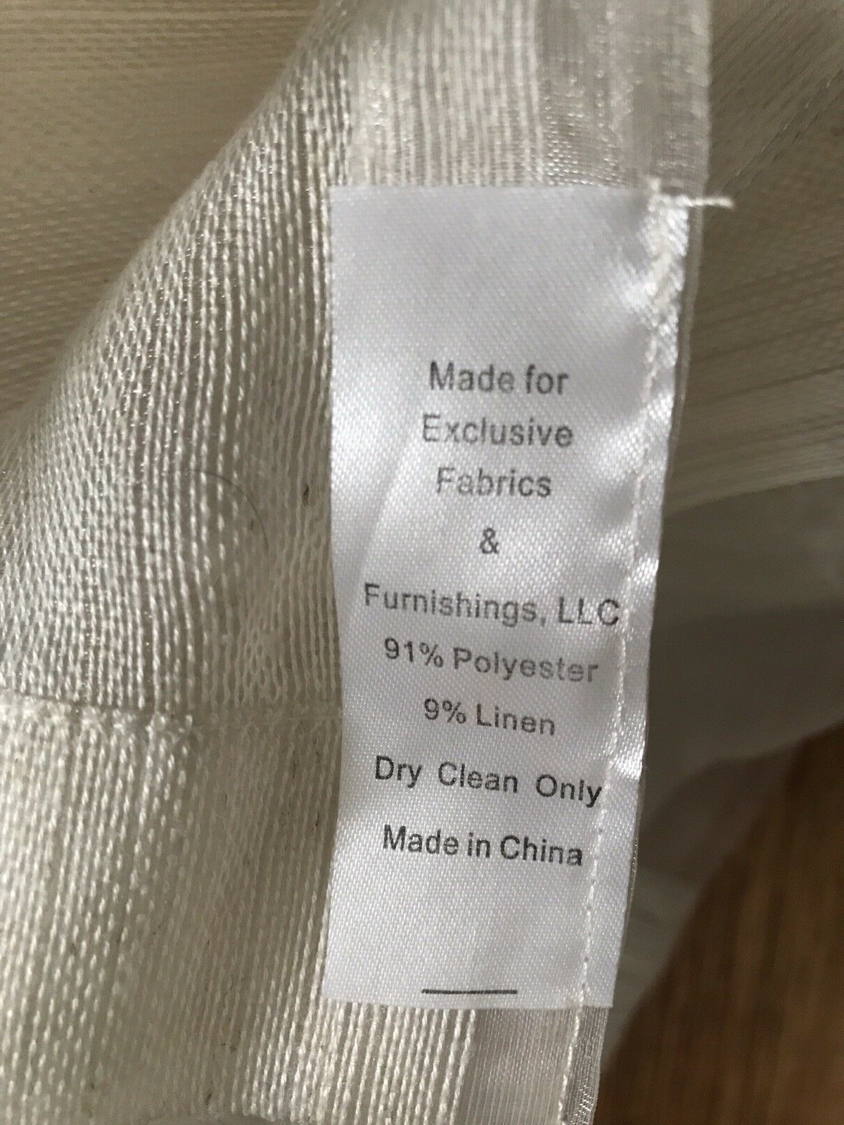 Exclusive Fabrics polyester &linen blend white stripe sheer curtain 46 X 96