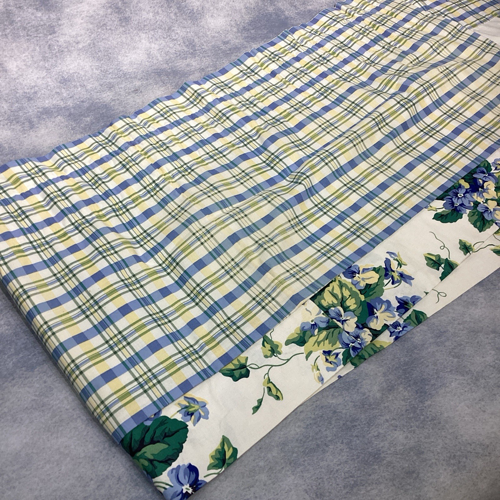 Waverly Sweet Violet / Claires Check Window Valance 75” X 19” CUSTOM MADE MINT