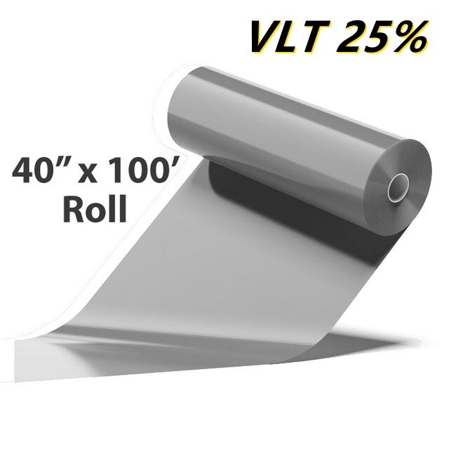 Uncut New 40″x100FT 2 Ply Black VLT 25% Car Window Tint Film Roll