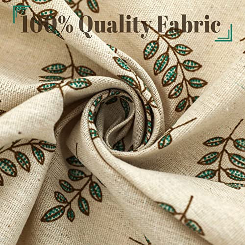 Beige Kitchen Curtain 36 Inch Length 1 56″W x 36″L (Pack of 1) Green Leaves