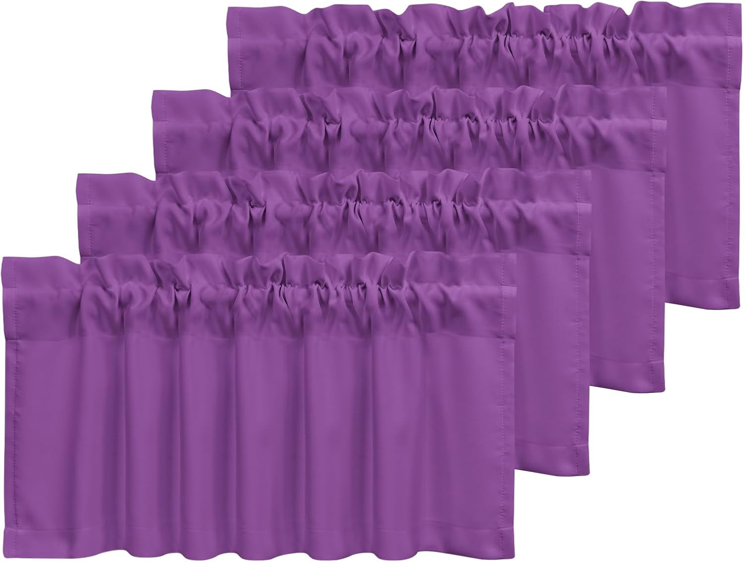 4 Panels Blackout Curtain Valances for Kitchen Living Room Bathroom Bedroom, 42″