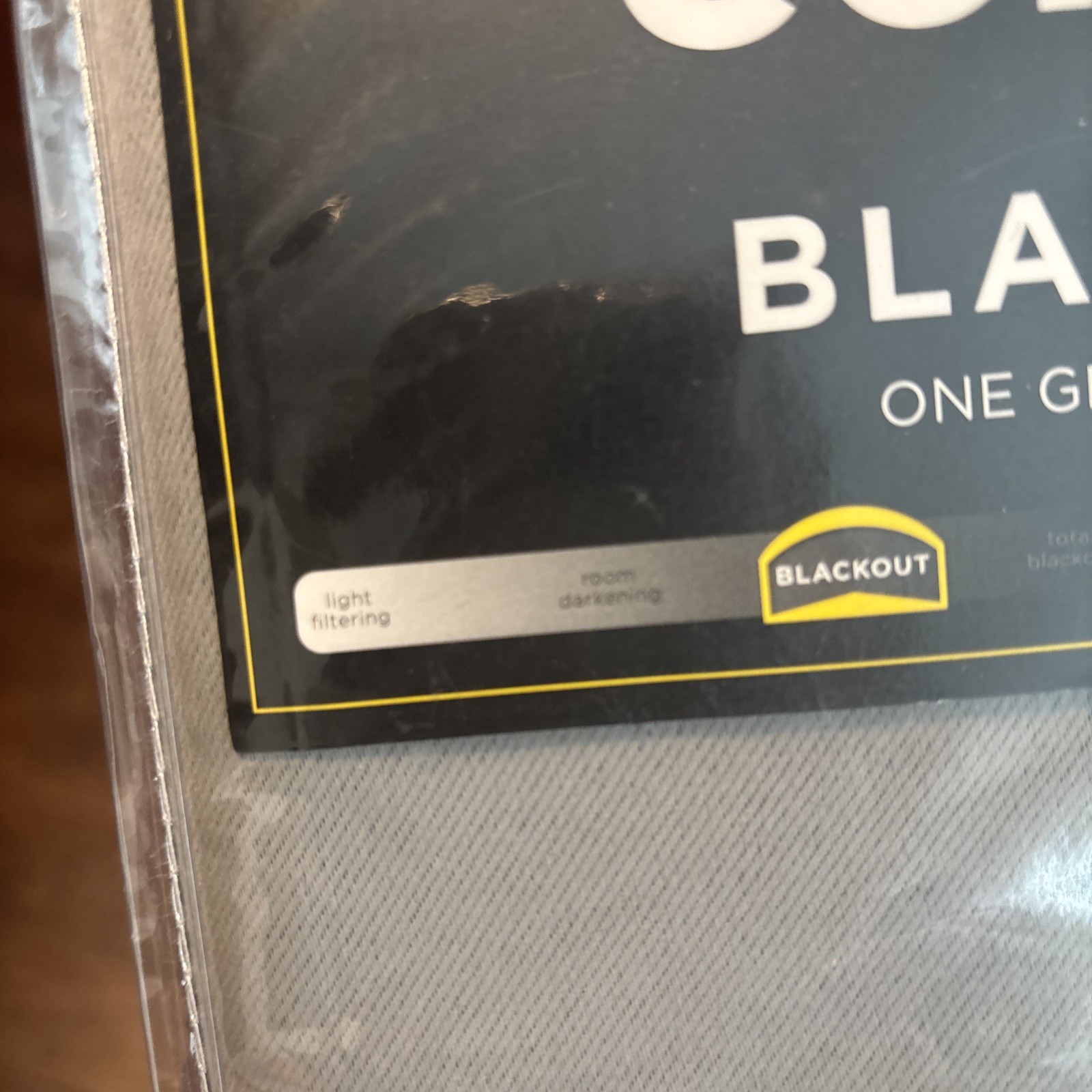 Eclipse Blackout One Grommet Window Curtain Panel 37in x 84in grey New