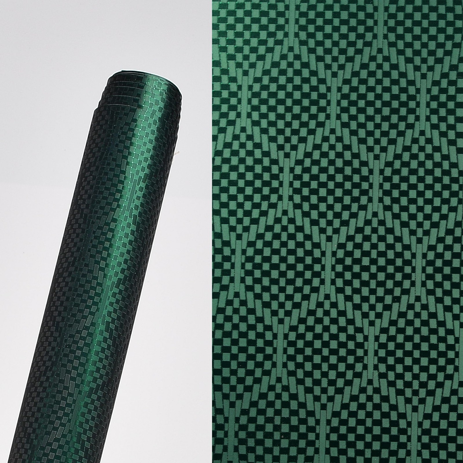 AuMoHall Matte Dark Green Honeycomb Carbon Fiber Car Vinyl Wrap Roll 4D Carbon