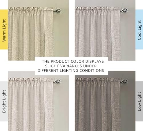 Flax Linen Curtains 84 Inch Length for Bedroom 52″W x 84″L (Pack of 2) Angora