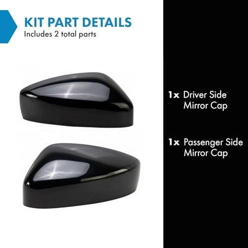 Pair Mirror Cap Covers for 17-23 Mazda CX-5 CX-9 Left & Right MA1326100