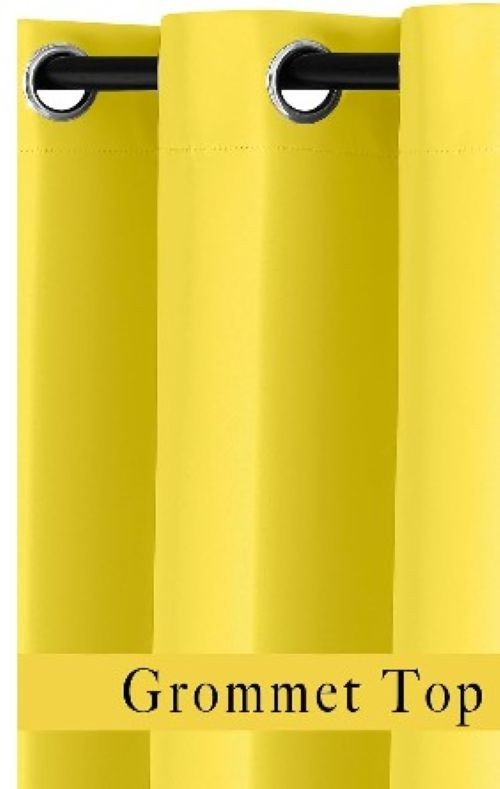 NICETOWN Bright Yellow Blackout Curtains 84 inch Long