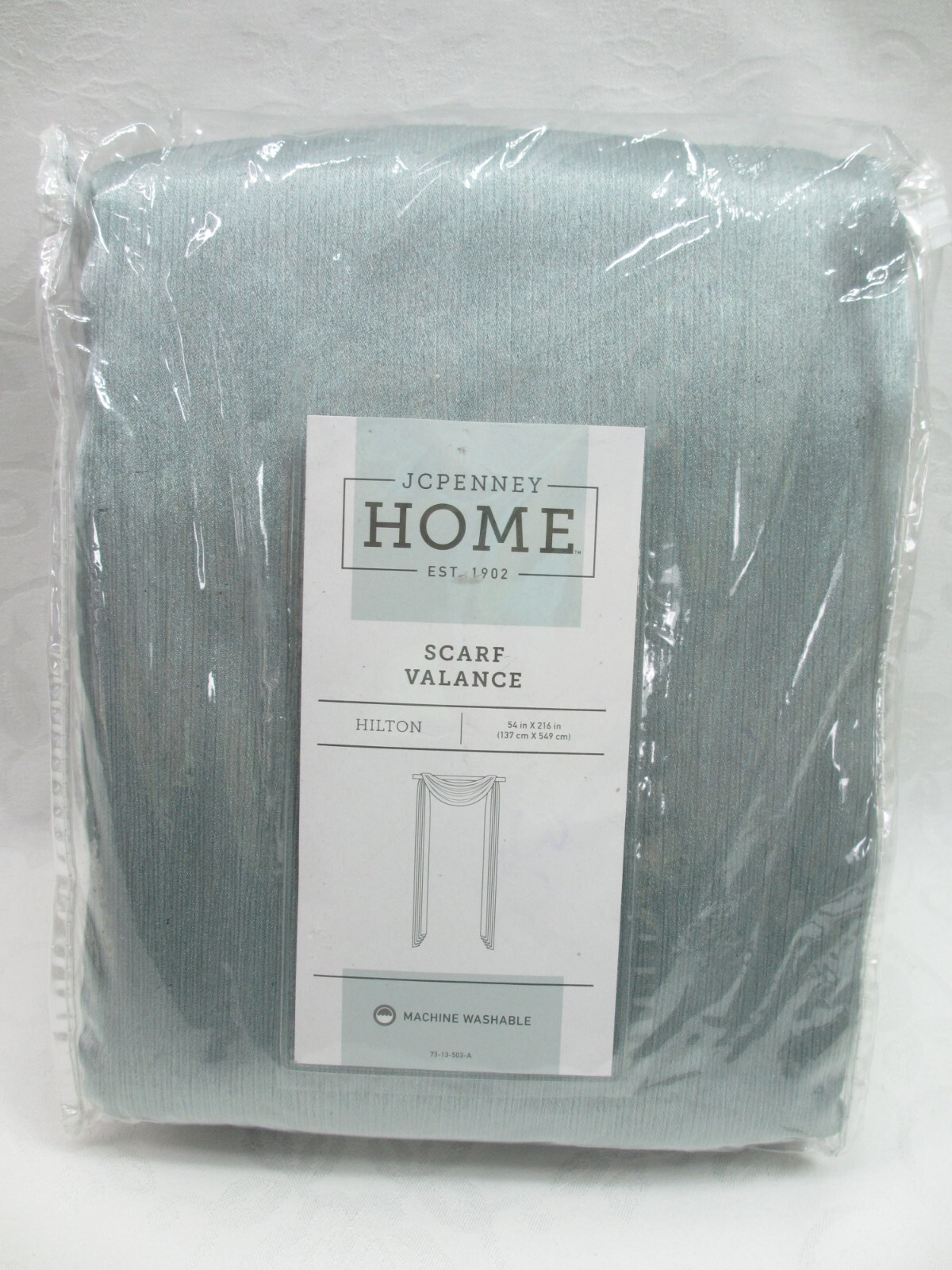 Hilton Window Scarf Valance Curtain Green Slub Satin Faux Silk Drape Fringe NEW