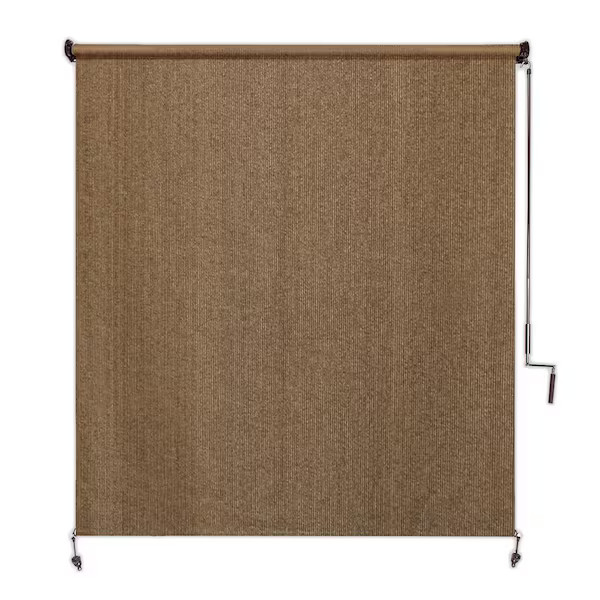 Walnut UV Blocking Fade Resistant Fabric Exterior Roller Shade 48 in. W x 96 in.