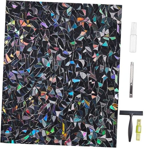 Window Privacy Film Totalout Decorative Window Film, 23.6 x 78.7 Inch Black