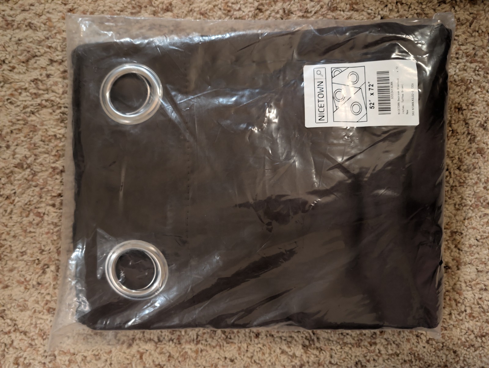 NICETOWN Bedroom Blackout Curtain Grommet style Toffee Brown 52×72 New