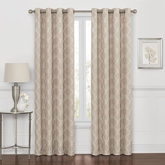 Max Blackout Prescott Curtain Panel 50×63 Grommet Embroidered Single