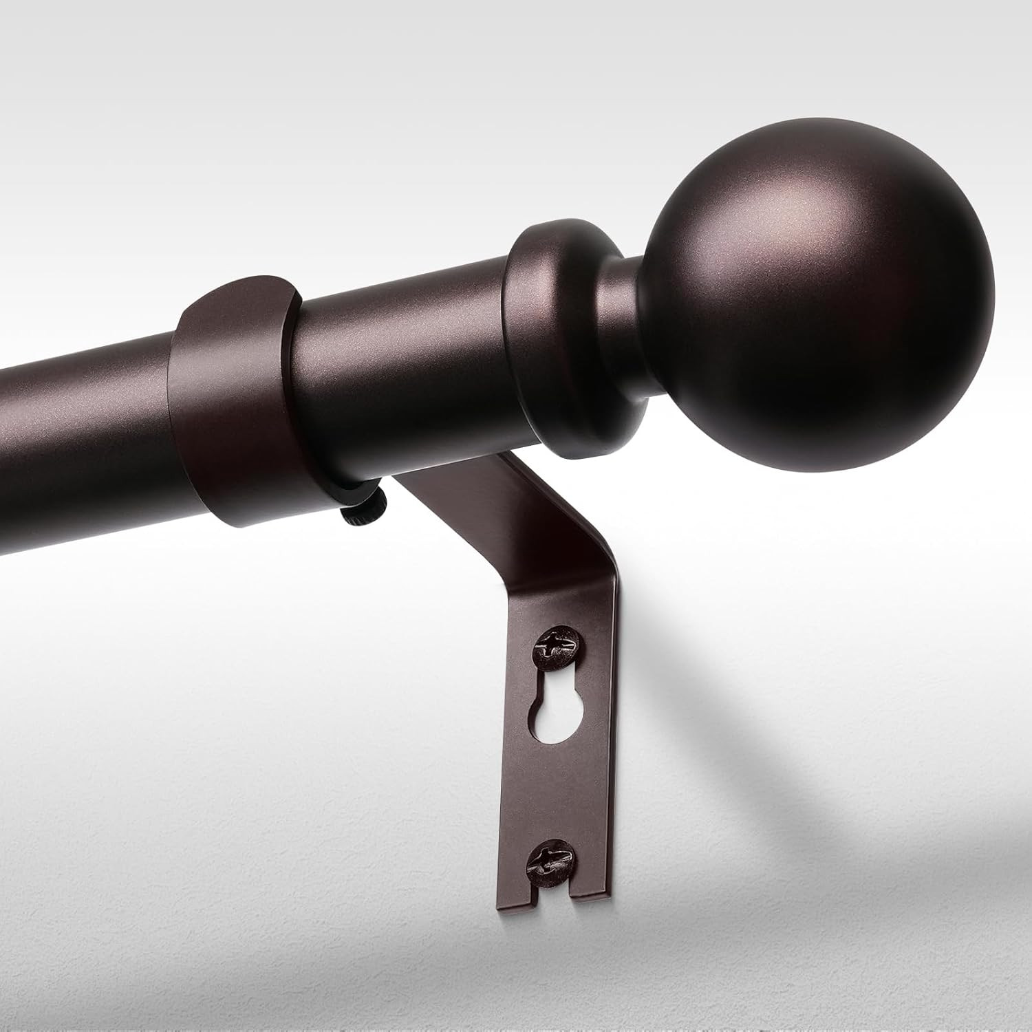 Long Curtain Rods 36-122 Inch, Black 1 Inch Adjustable Heavy Duty Curtain Rods f