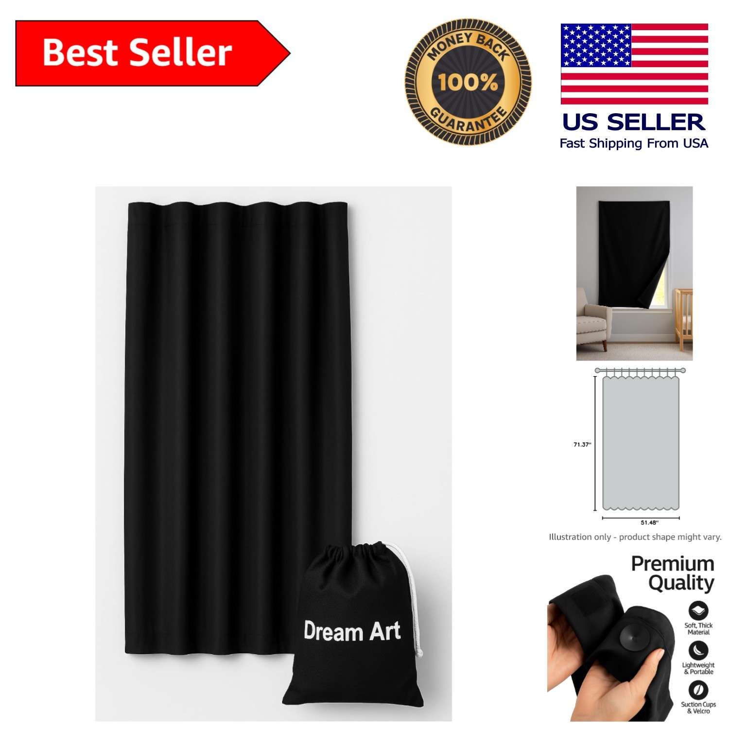 Adjustable Blackout Shades with Suction Cups – Travel Friendly & Effective