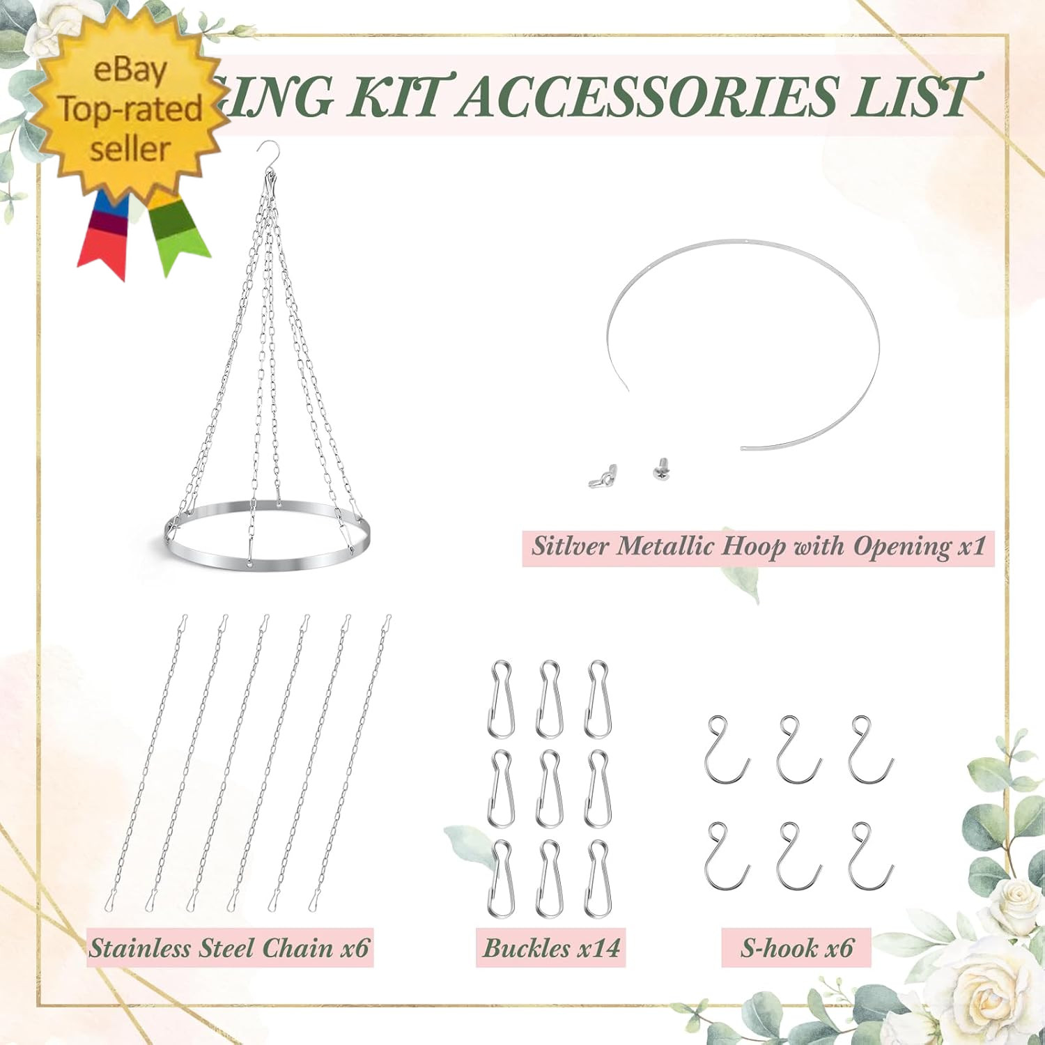 5Ft X 20Ft 6 Panels 12 Inches Ceiling Drapes Hanging Kit with Drapery- Ceiling H