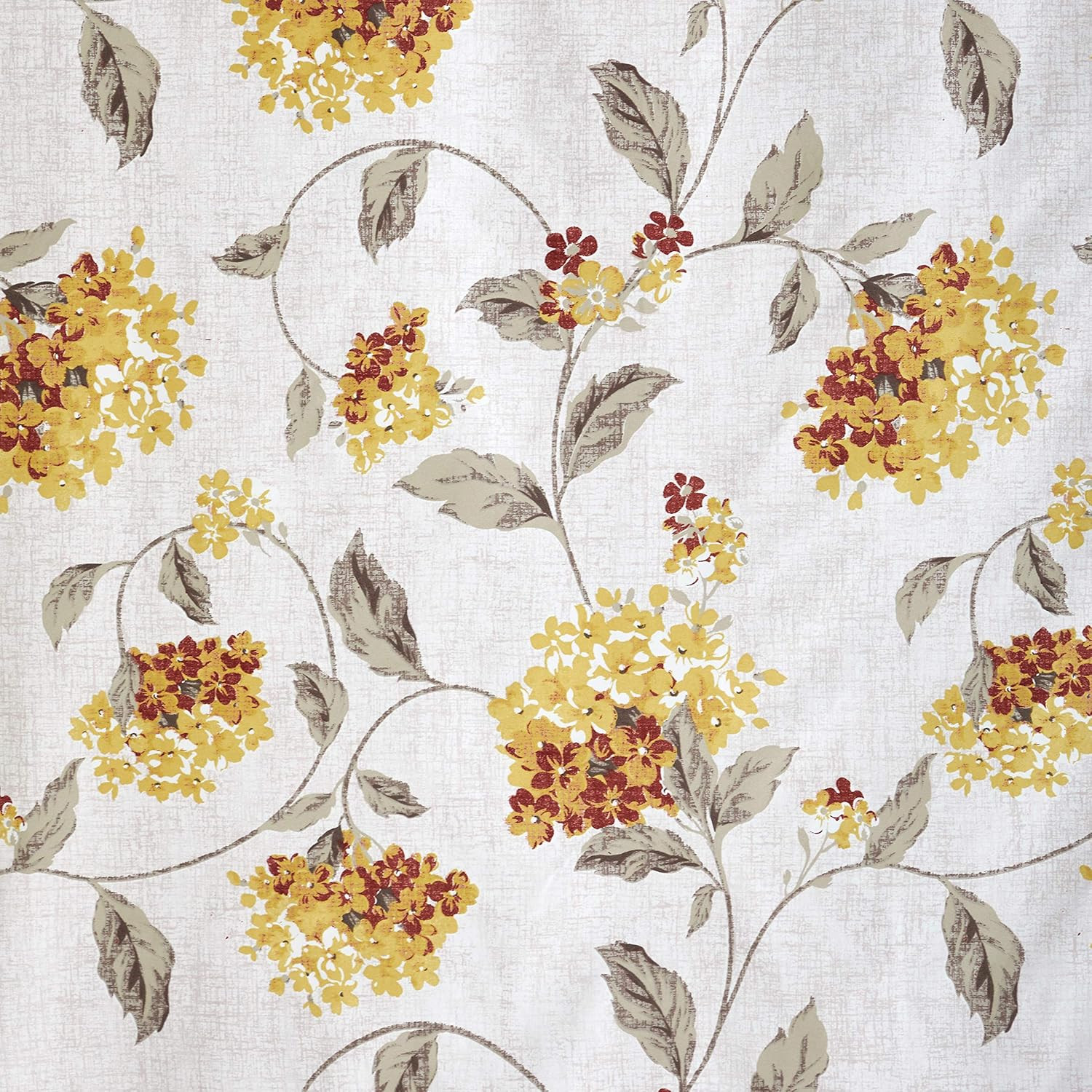 Modern Floral Warwick Window Curtain Panel, 50X95, Yellow