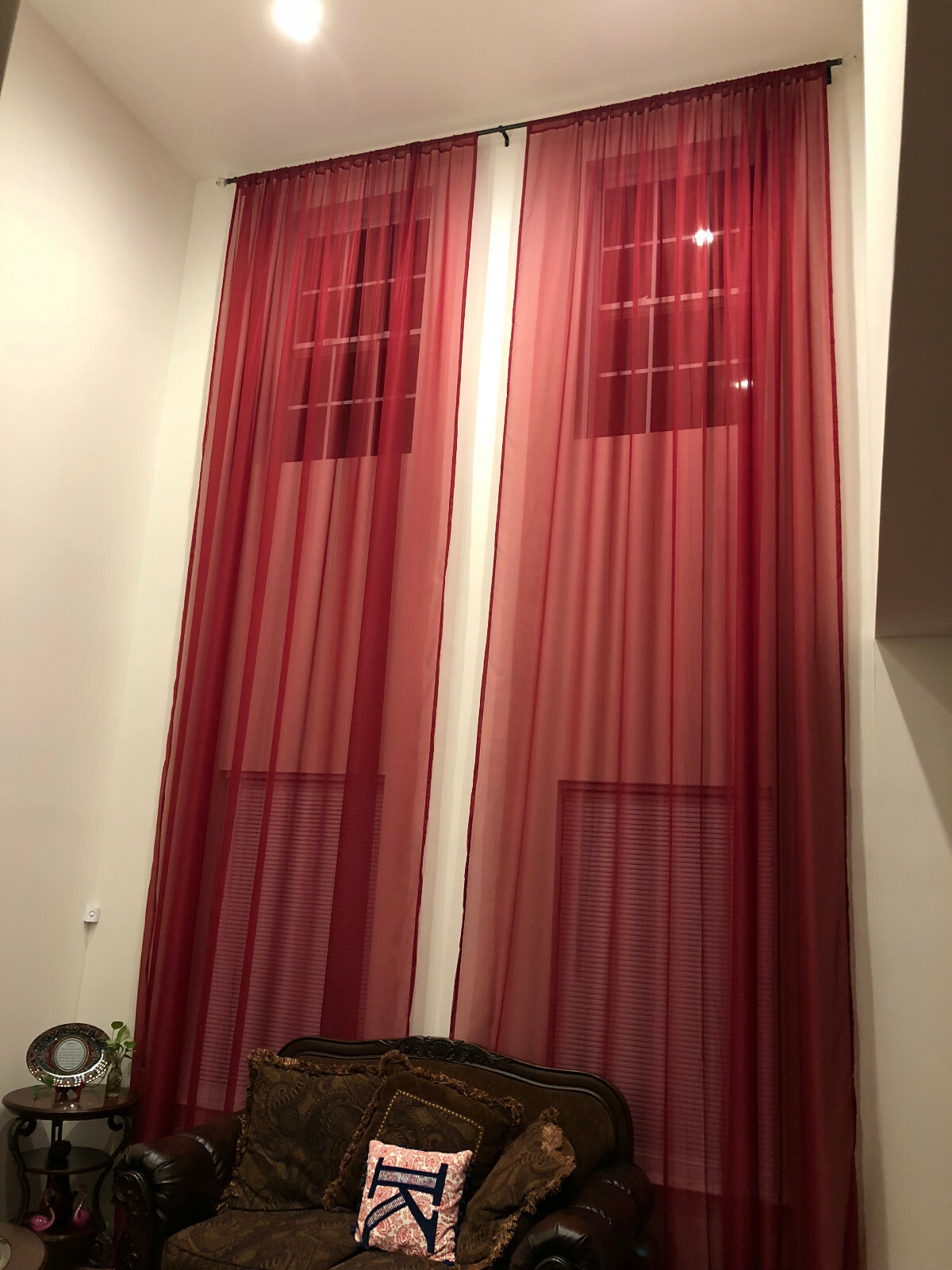 2 extra long curtains for high ceiling sheer drapes 16-24 ft custom made 2 story