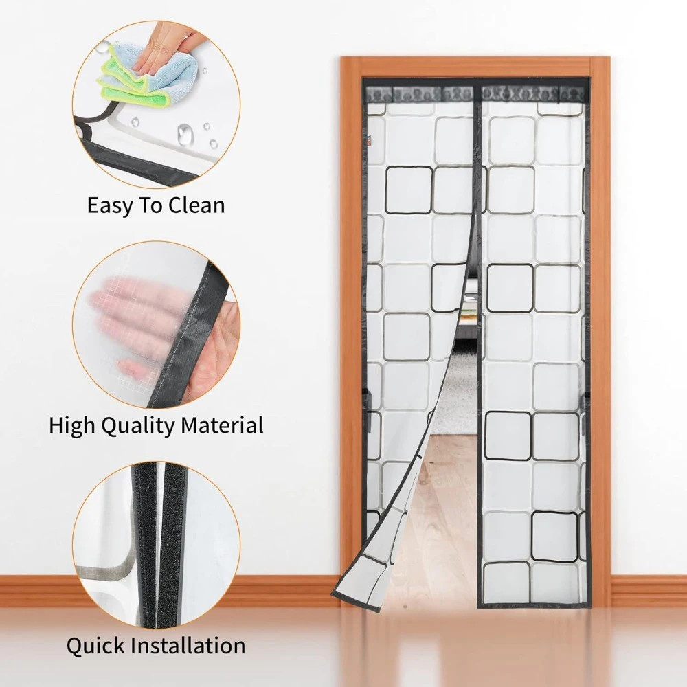 Magnetic Thermal Insulation Door Curtain Warm for Winter Door Wind & Cold