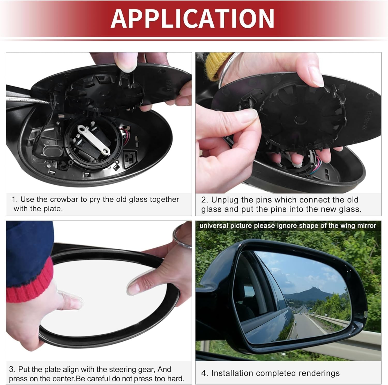Car Rearview Right Passenger Side Mirror Glass for KIA Soul 2009-2013 with