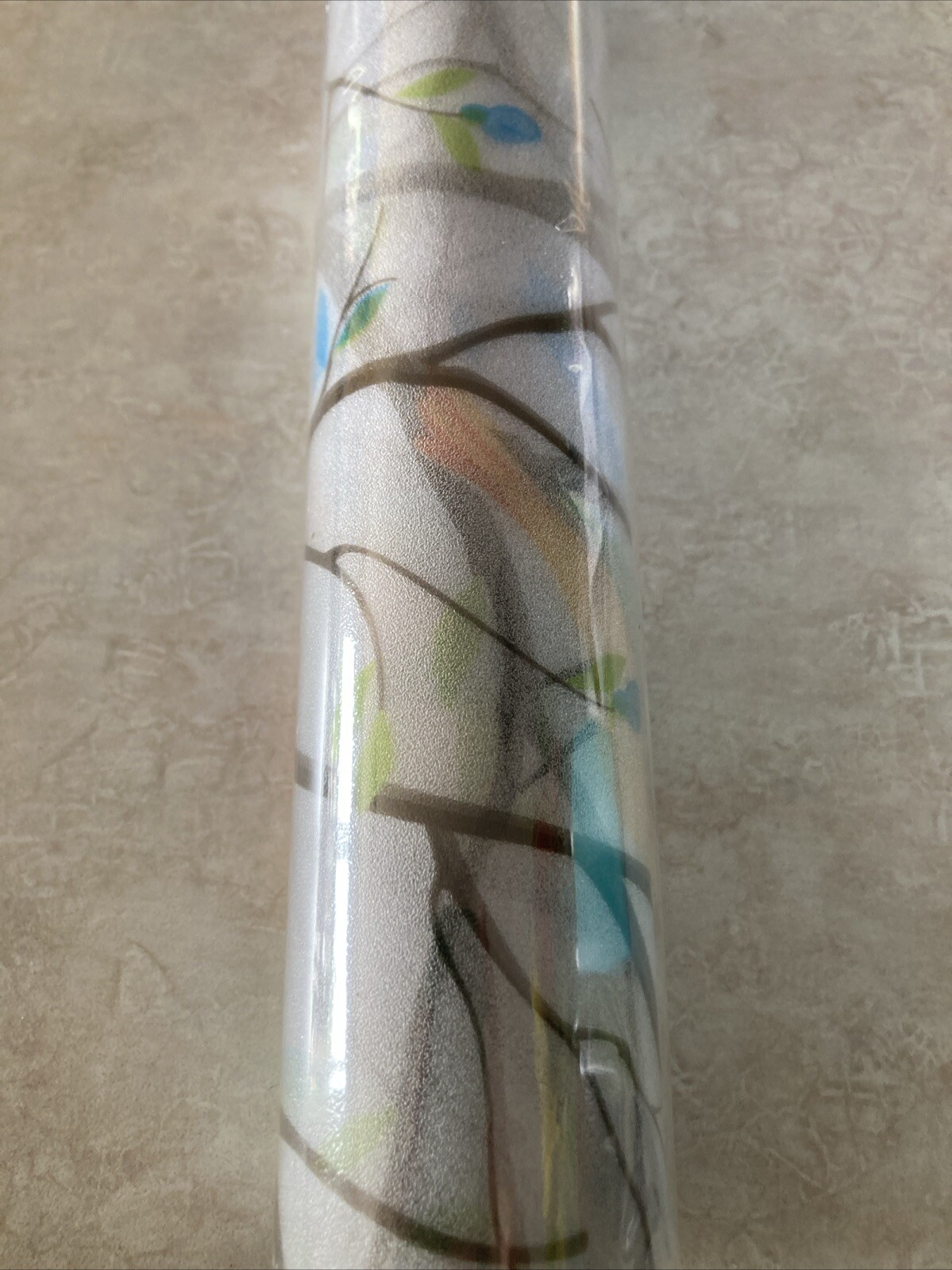 Privacy Window Film Branches Birds Flowers Multi 17.6×78.7” Decorative Clear NEW