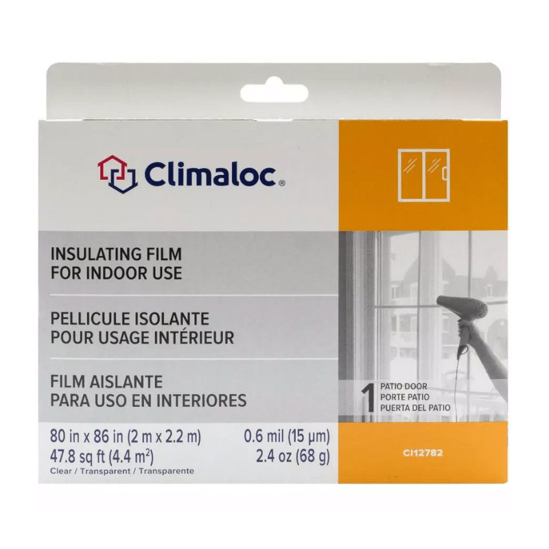 CLIMALOC 80″ x 86″ Patio Door Window WeatherSeal Shrink Film Insulation Kit
