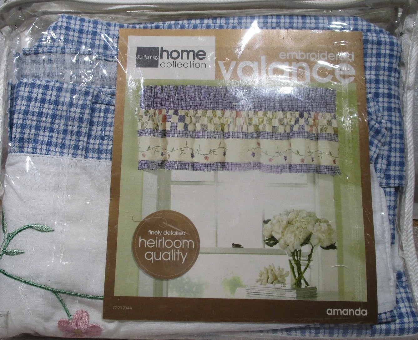 JC Penney EMBROIDERED VALANCE Amanda 84″ * 17″ Cotton Washable