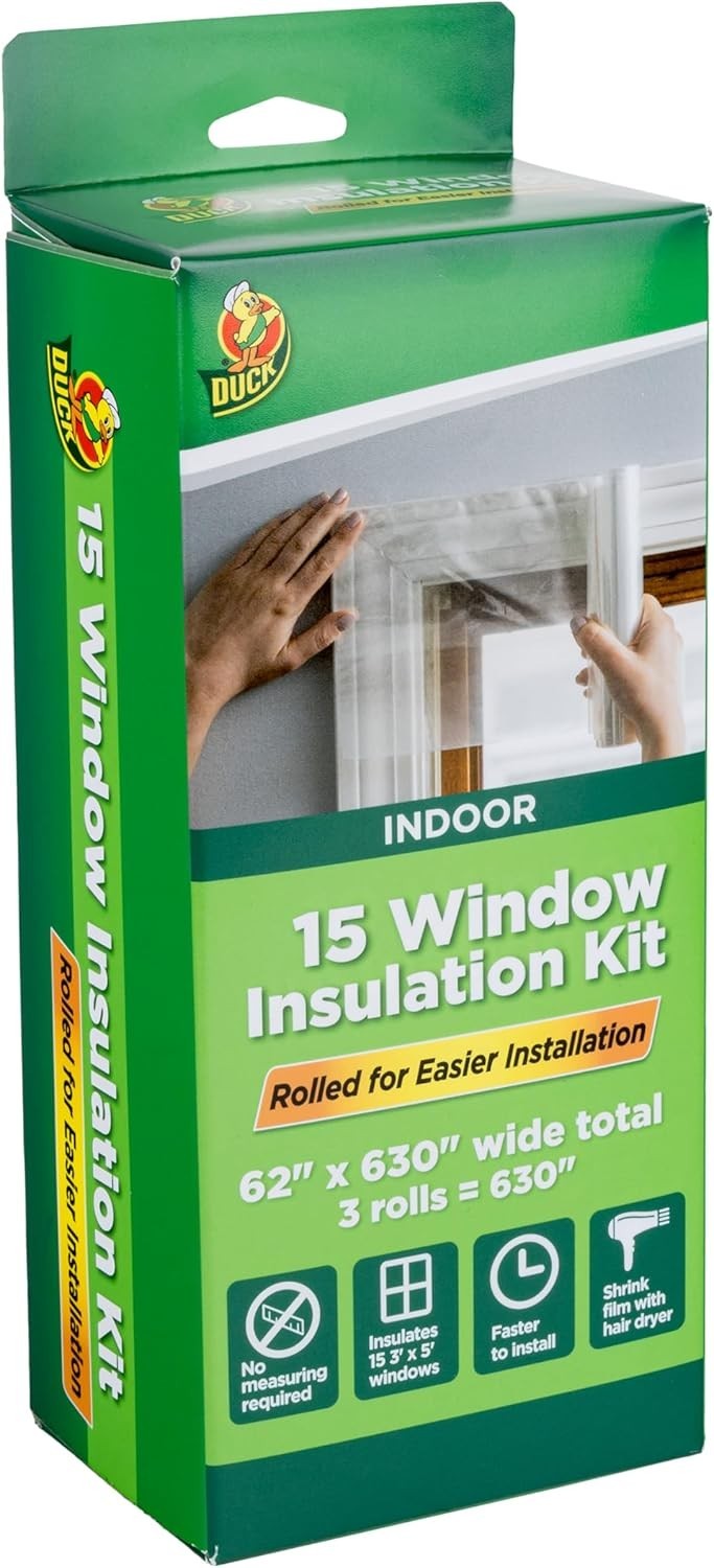 “Energy-Saving Window Seal Kit – Insulate 15 Windows with Simple Heat Shrink Fil