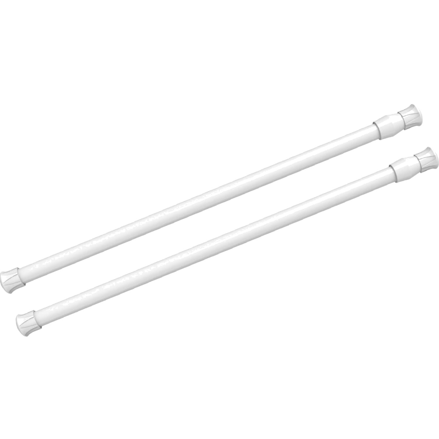 Adjustable Curtain Rod 21-38 Inches Tension Mounted White 2Pcs