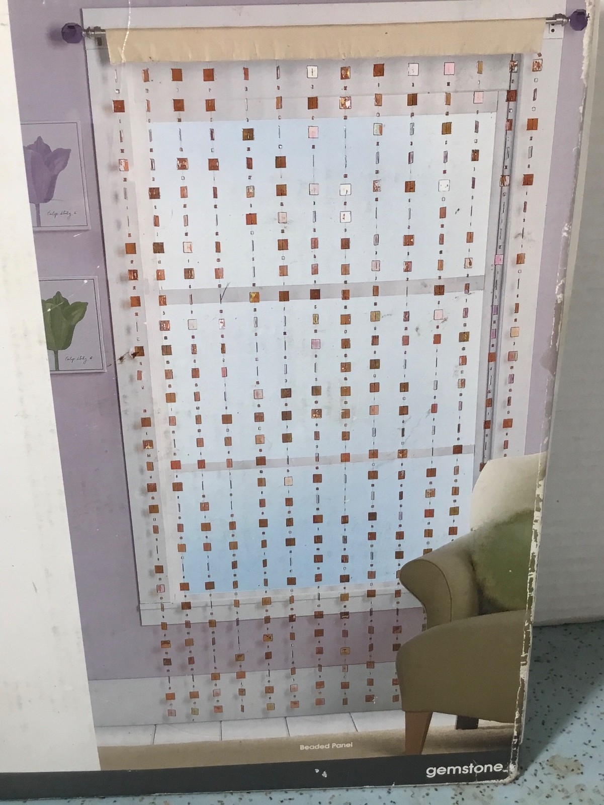 2006 JCPENNEY HOME COLLECTION GEMSTONE 40″ x 84 BEADED PANEL IRIDESCENT OPEN BOX
