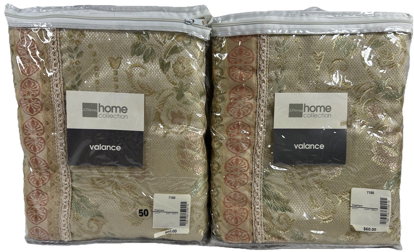2 JC Penney Drapery Curtain Home Collection Valance Angelique Victorian NEW