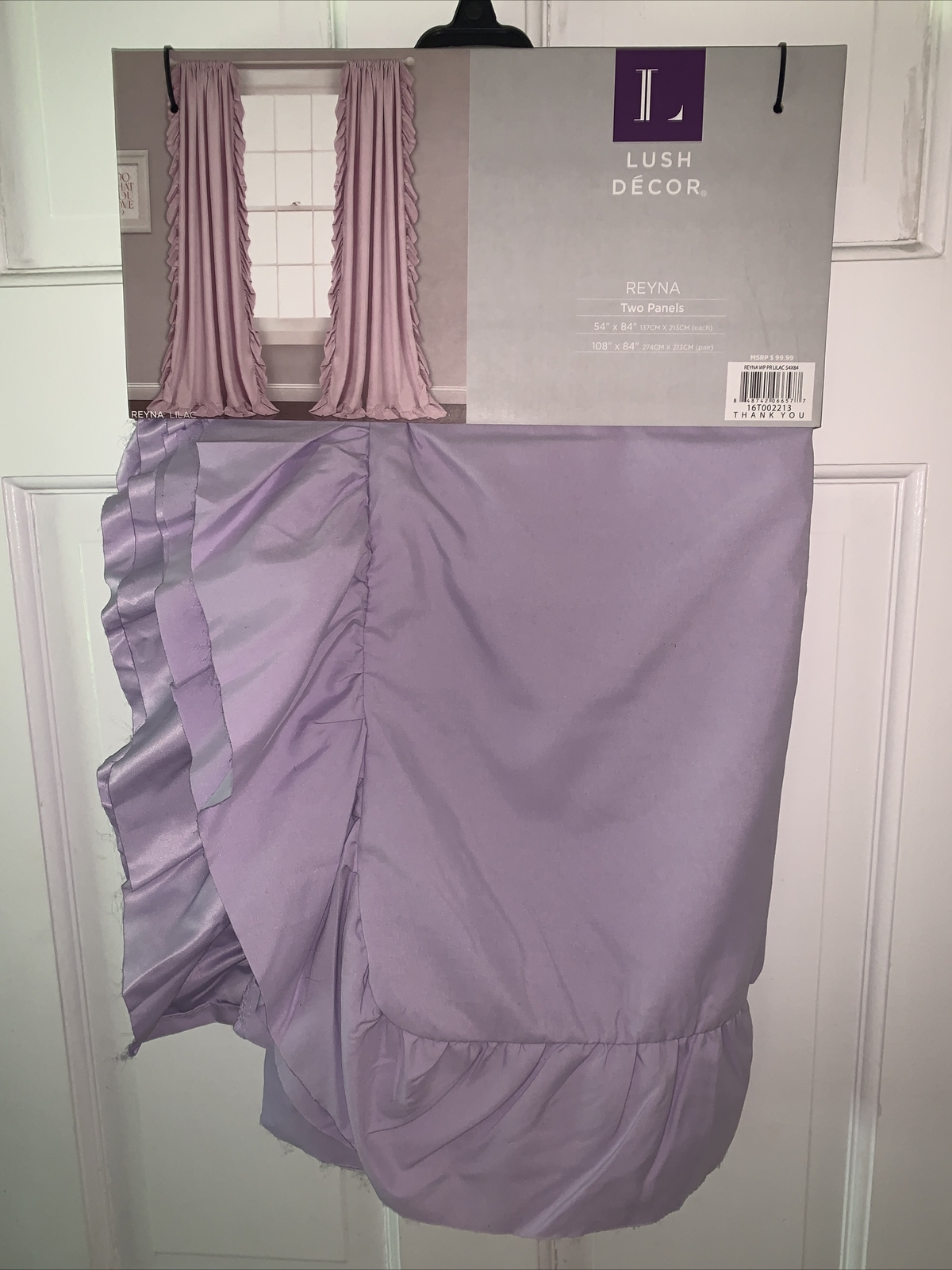 Lush Decor Reyna Window Ruffle Curtain Lilac Set Of Two, 54×84 Each Panel