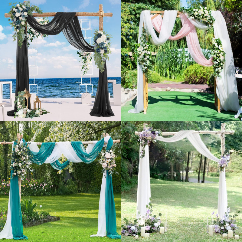 1PC INDOOR/OUTDOOR VERSATIL SCARF VALANCE CURTAIN TOPPER SOLID SHEER 37″ X 216″