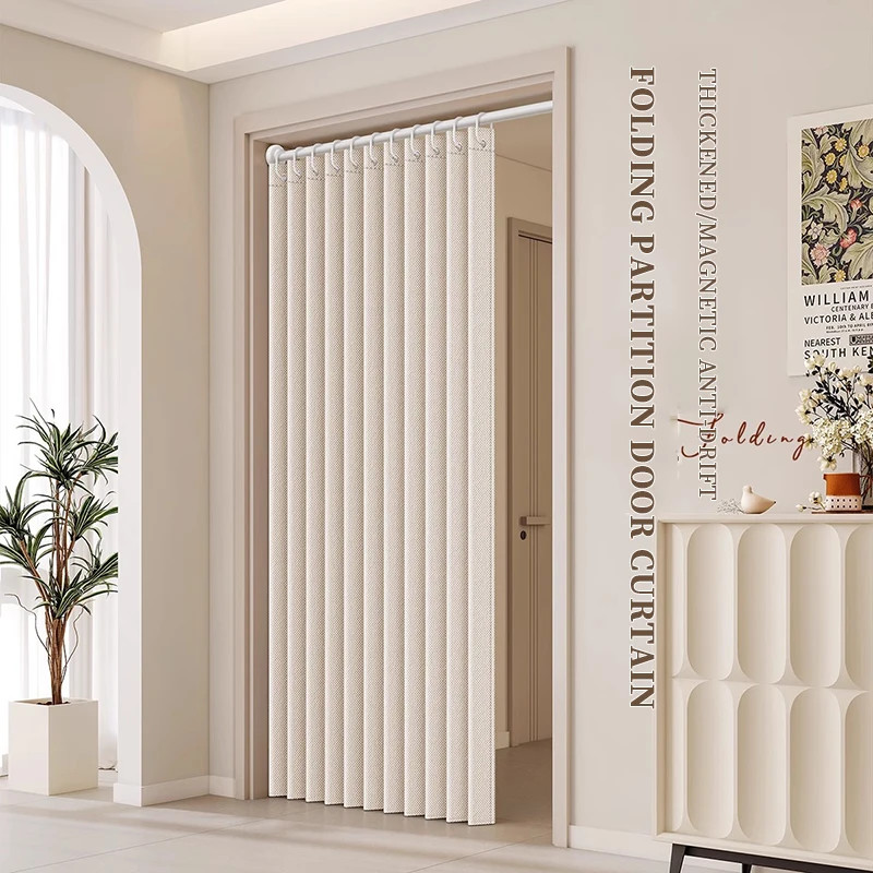 Accordion Style Magnetic Folding Door Curtains Home Decor