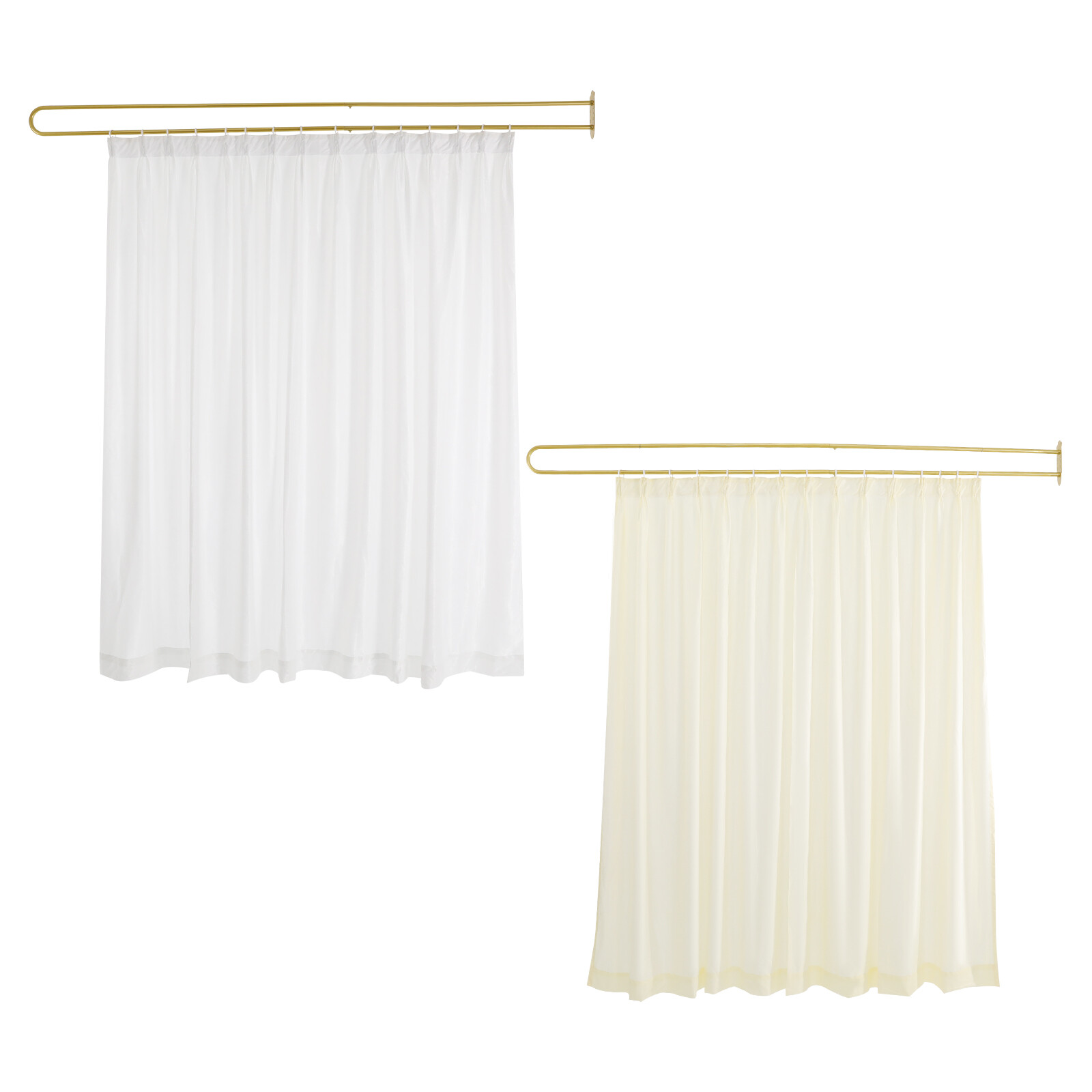 Gold/White UShape Partition Curtain Privacy Partition Curtain Livingroom Divider