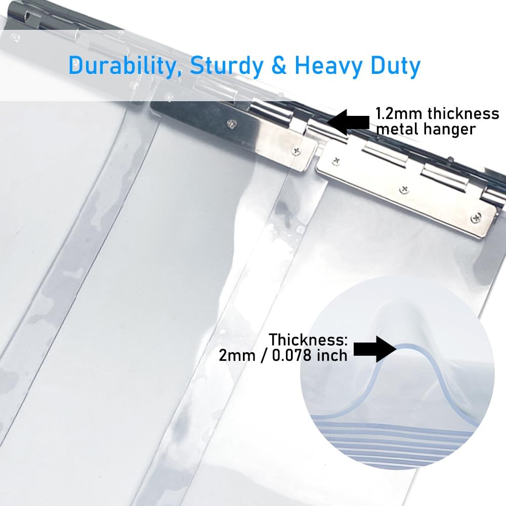Plastic Vinyl Strip Door Curtain Kit with Hardware – Commercial PVC Strip Cur…