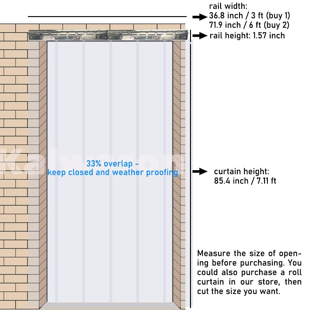 Plastic Vinyl Strip Door Curtain Kit with Hardware – Commercial PVC Strip Cur…